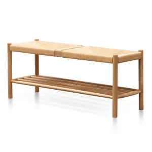 110cm Oak Bench - Natural Seat