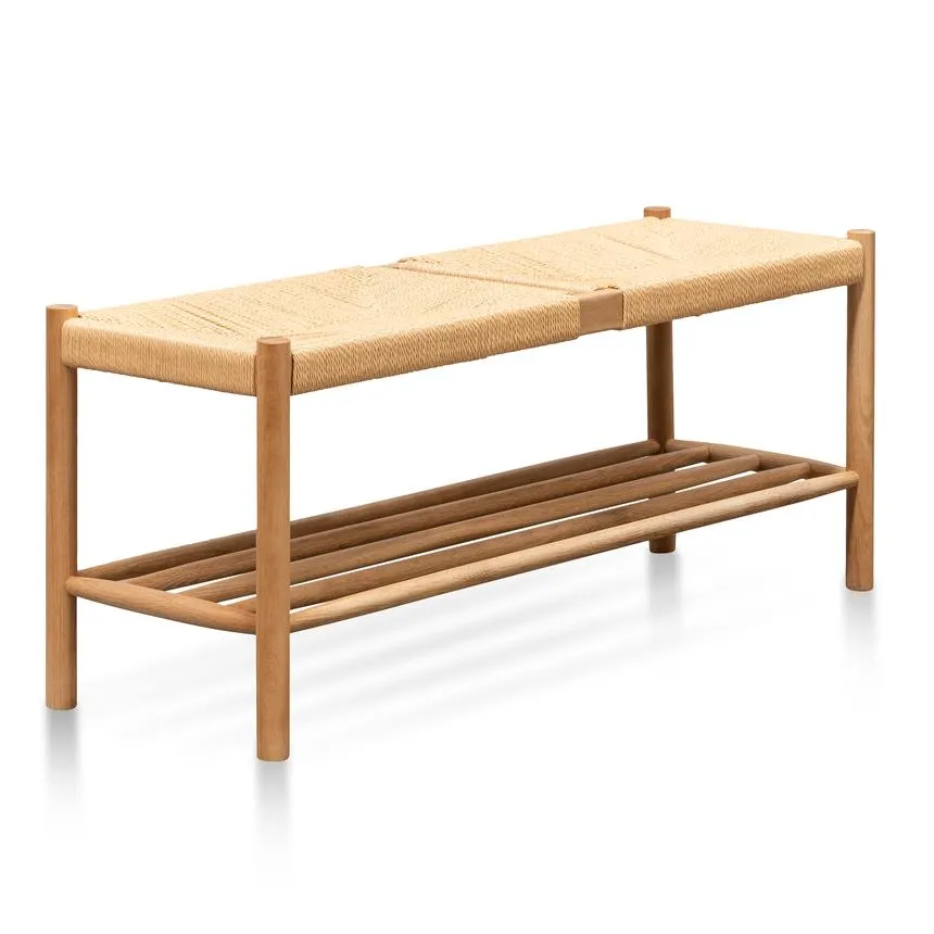 110cm Oak Bench - Natural Seat