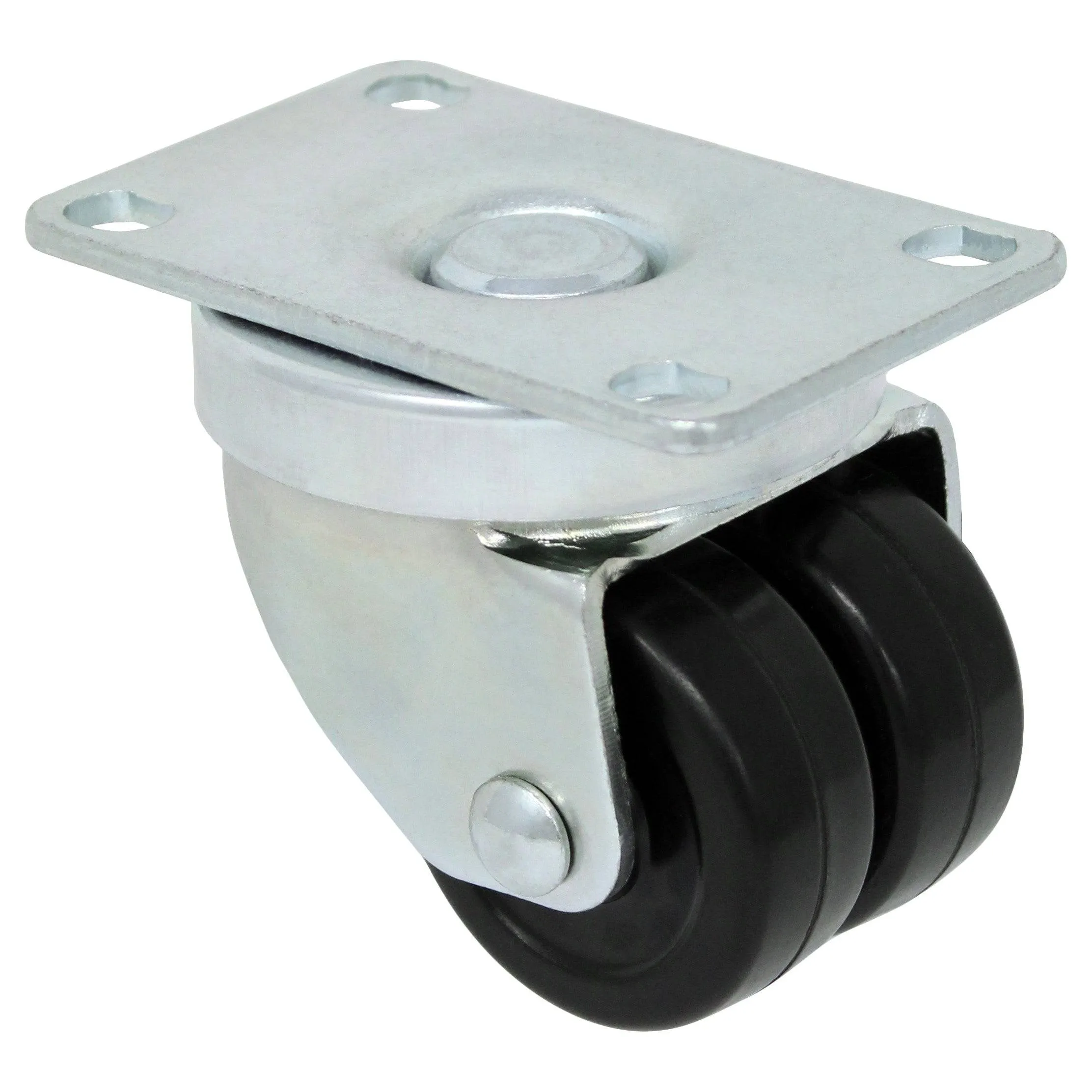 2" Double Wheel Hard Rubber Swivel Caster - 250 lbs. Capacity