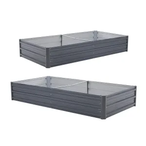 2X Durable Galvanized Steel Raised Garden Bed Planter