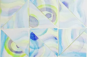 Abstract Watercolor Mosaic Painting