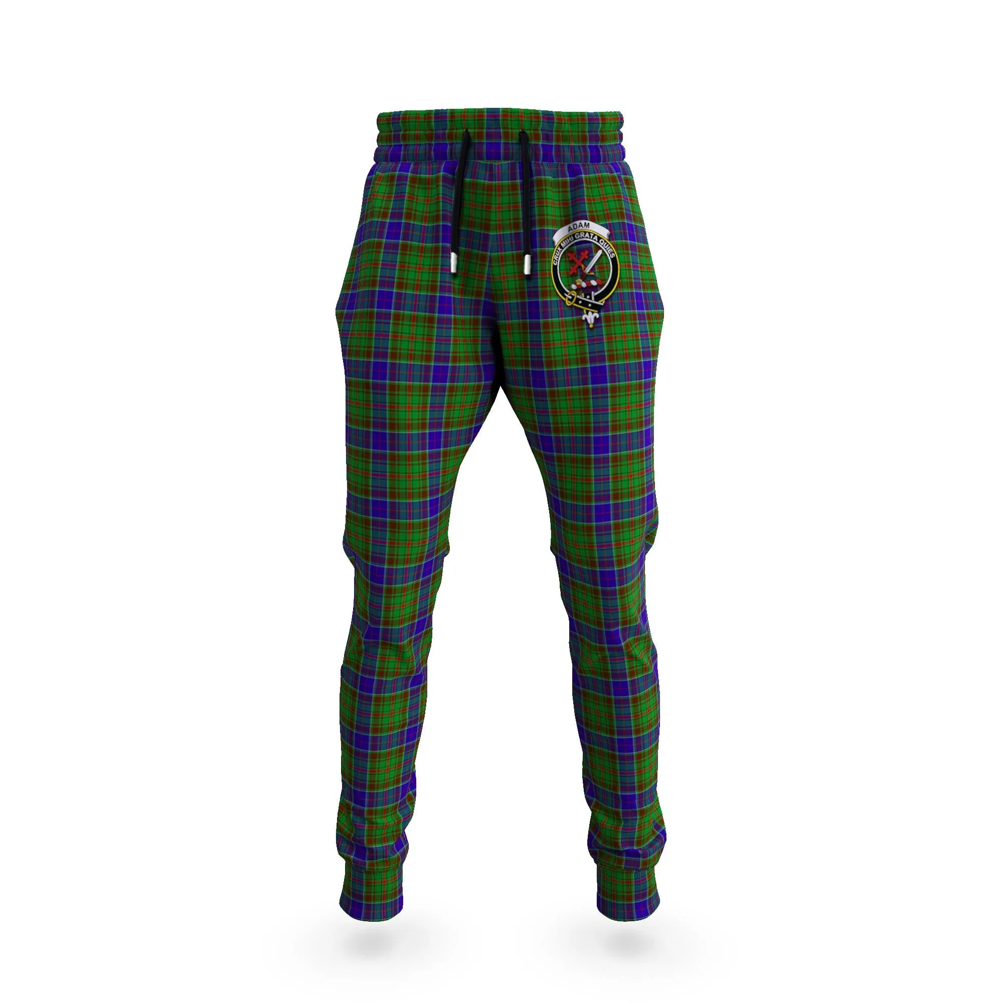 Adam Tartan Joggers Pants with Family Crest