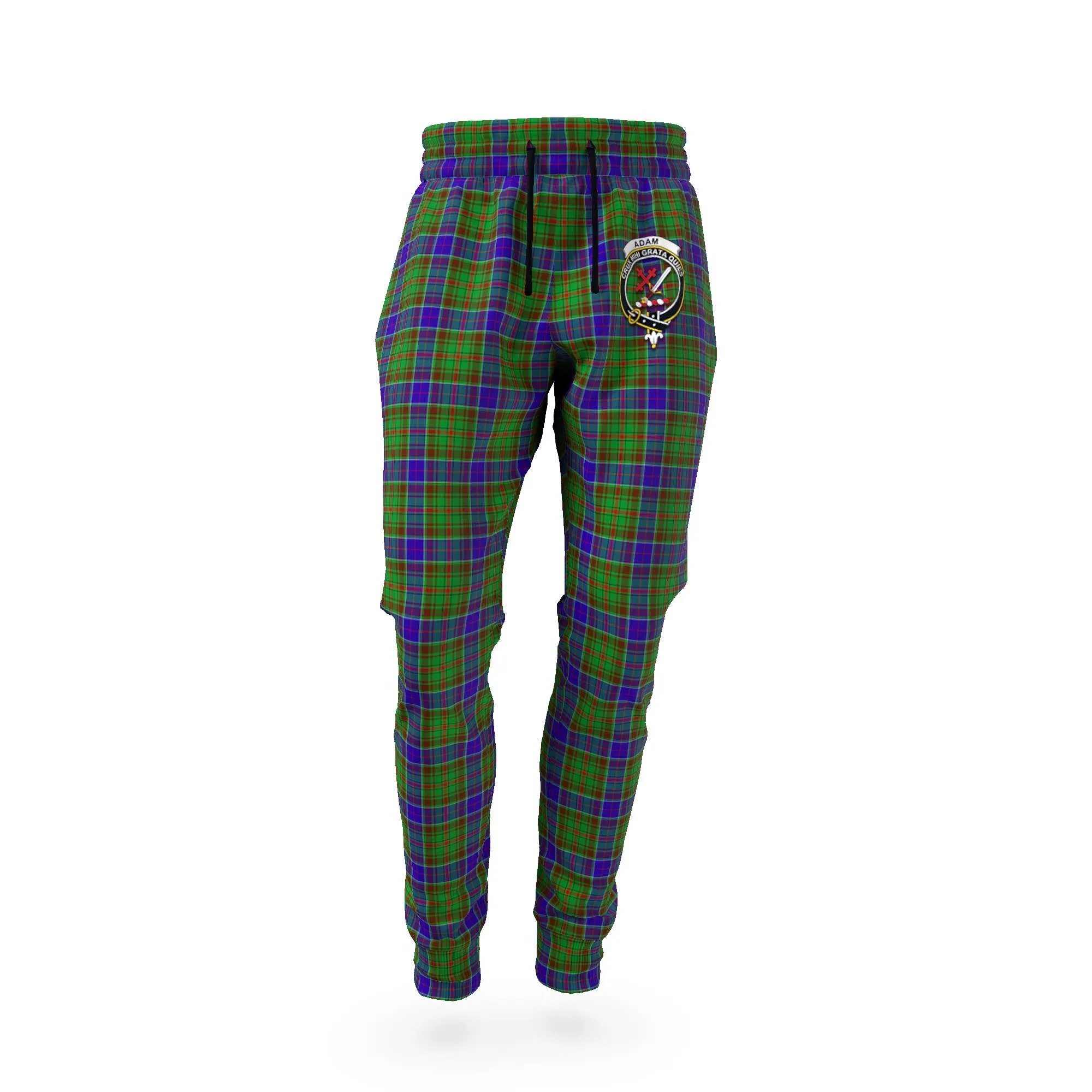 Adam Tartan Joggers Pants with Family Crest