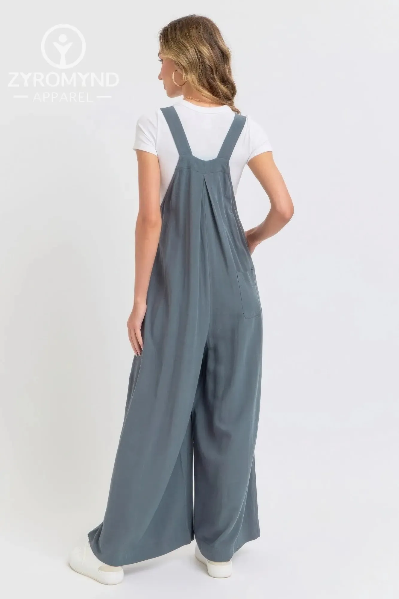 Adjustable Strap Overall Wide Leg Jumpsuit