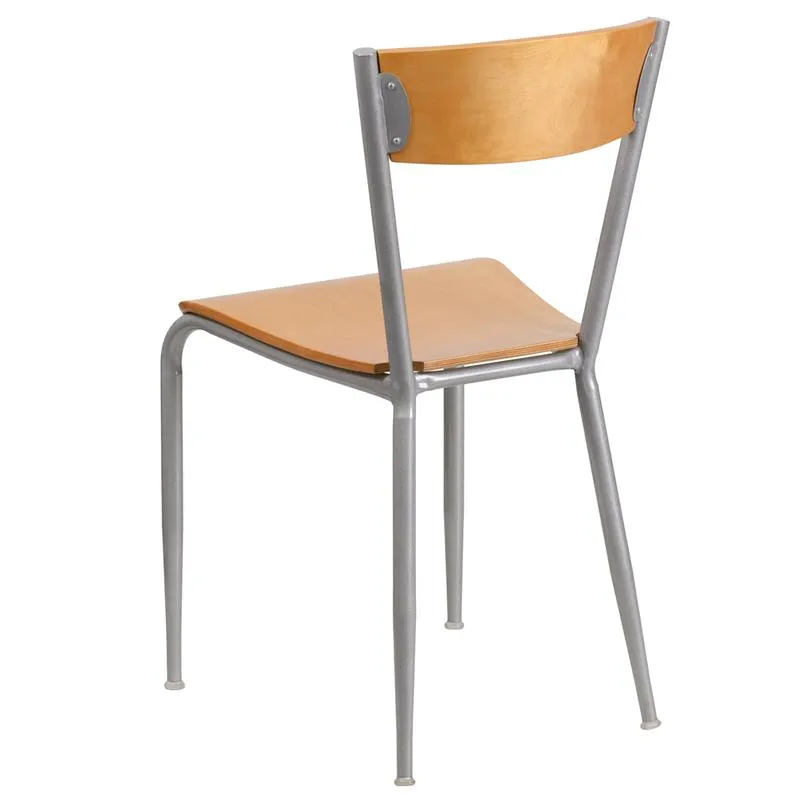 Adona Modern Industrial Metal Side Chair Wood Seat Back