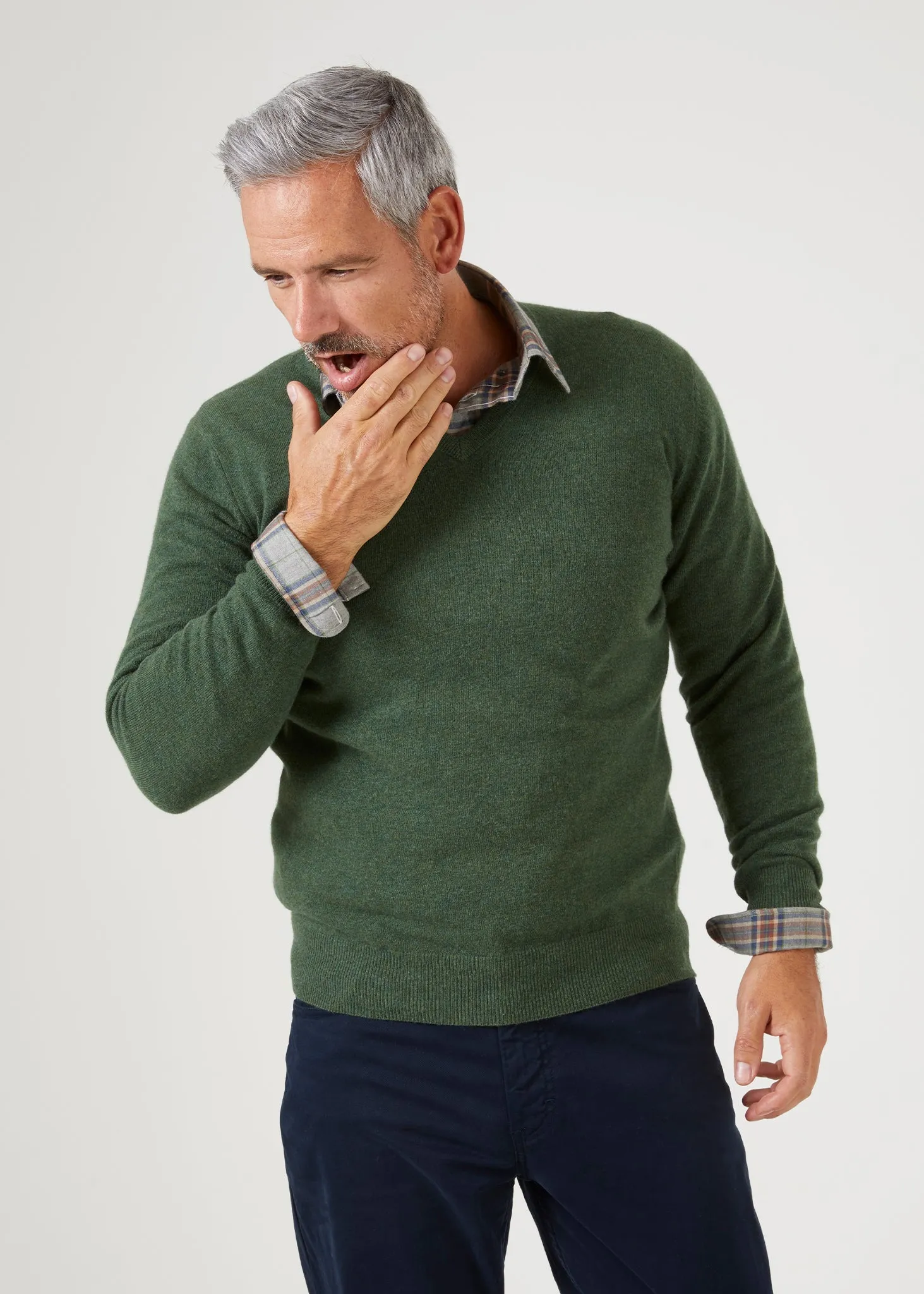 Albury Geelong Wool Jumper in Rosemary - Regular Fit