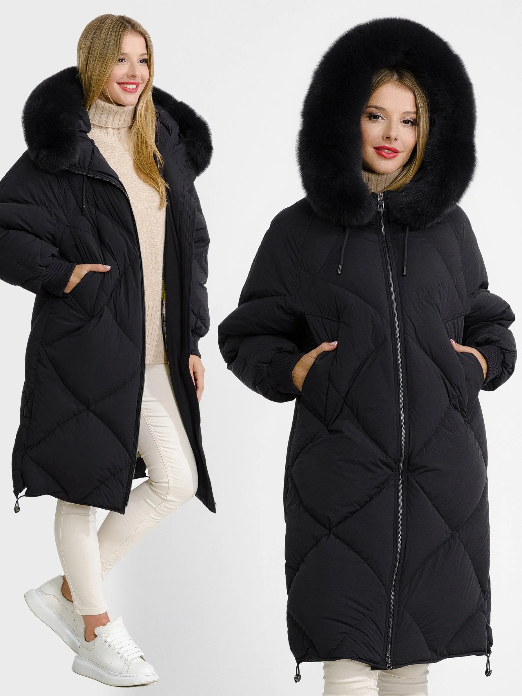 Amour Genuine Polar Fox Fur Down Fill Coat