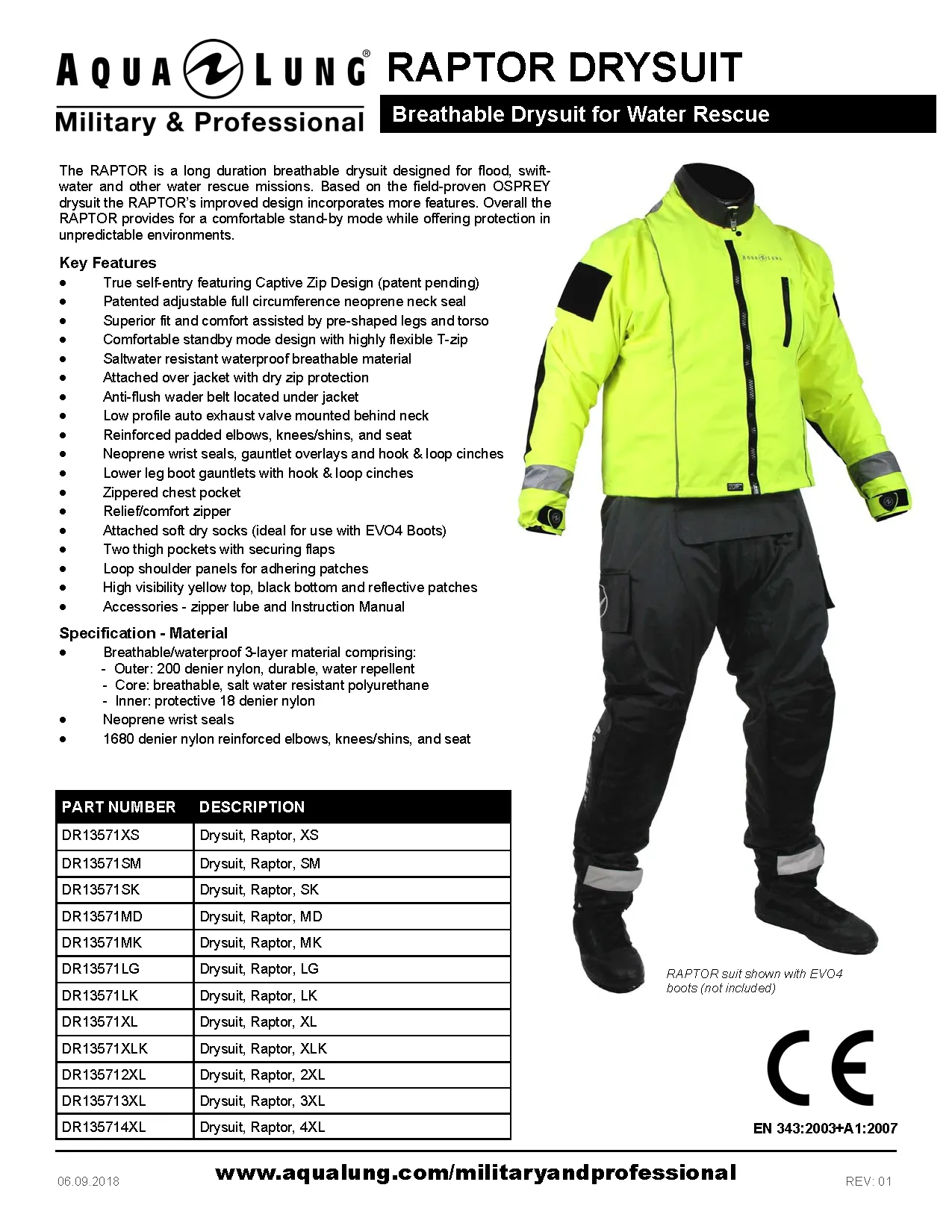 Aqua Lung Raptor Breathable Drysuit