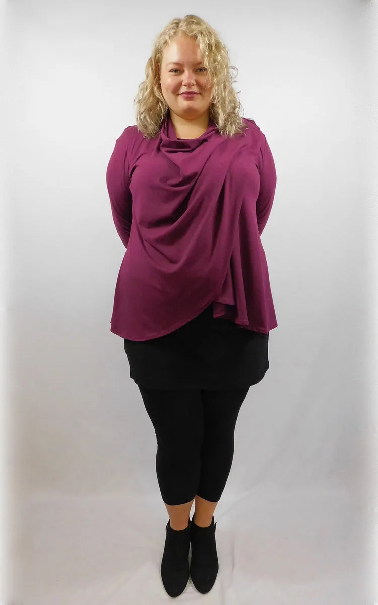 Bamboo Panel Back Wrap Cardigan