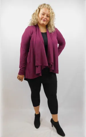 Bamboo Panel Back Wrap Cardigan