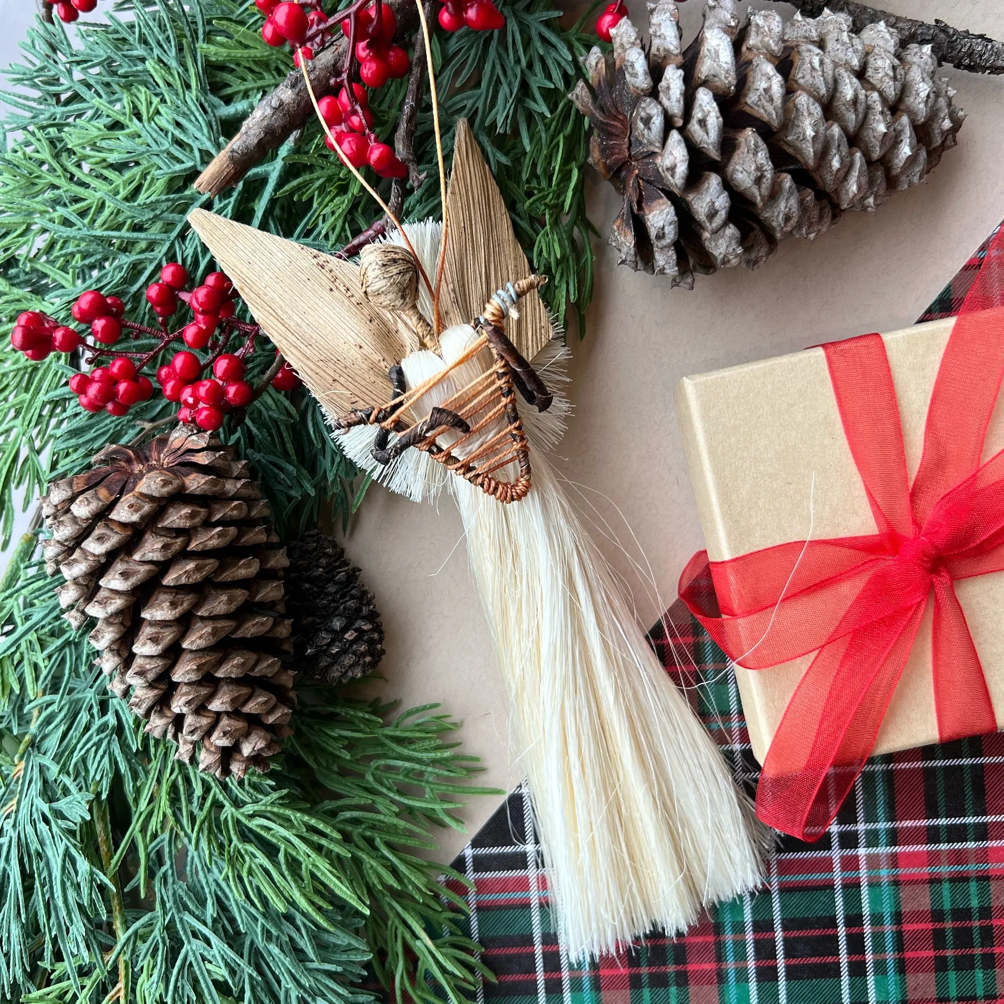 Banana Fiber and Sisal Angel Ornament