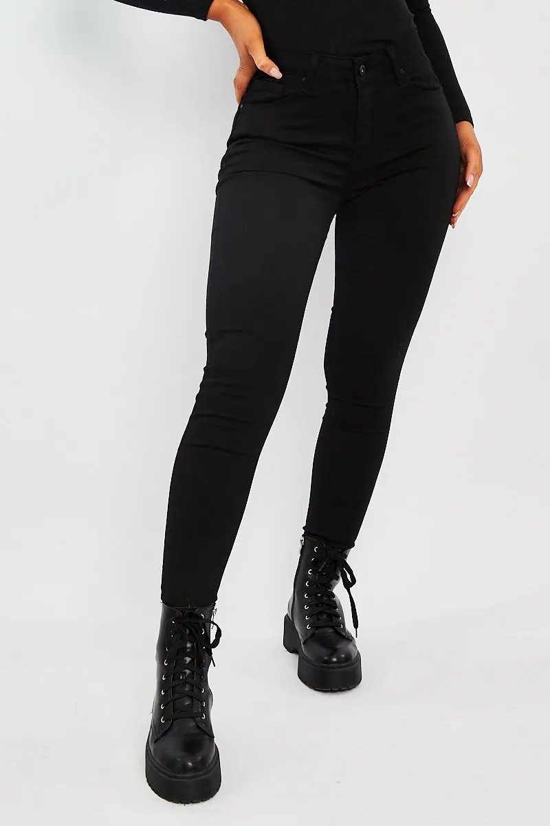 Black Skinny Stretch Denim Jeans - Maeva