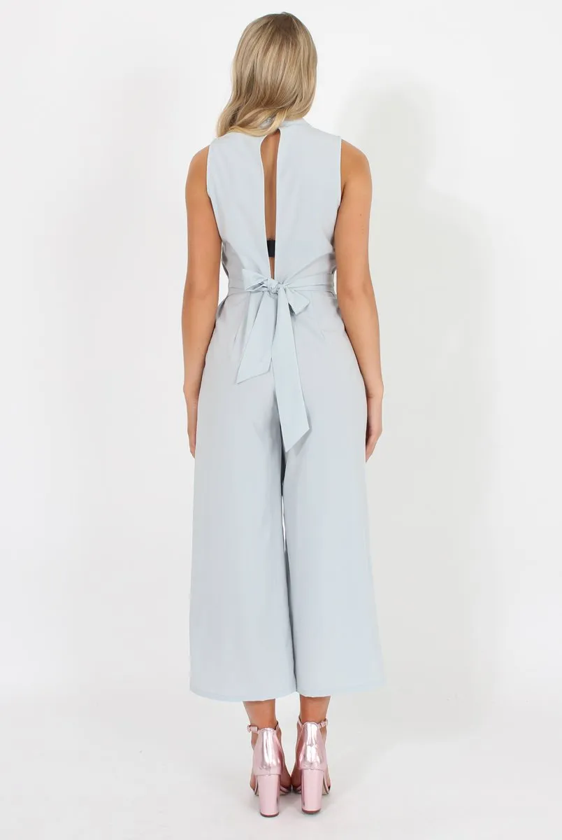 Blue High Neck Jumpsuit - Carla