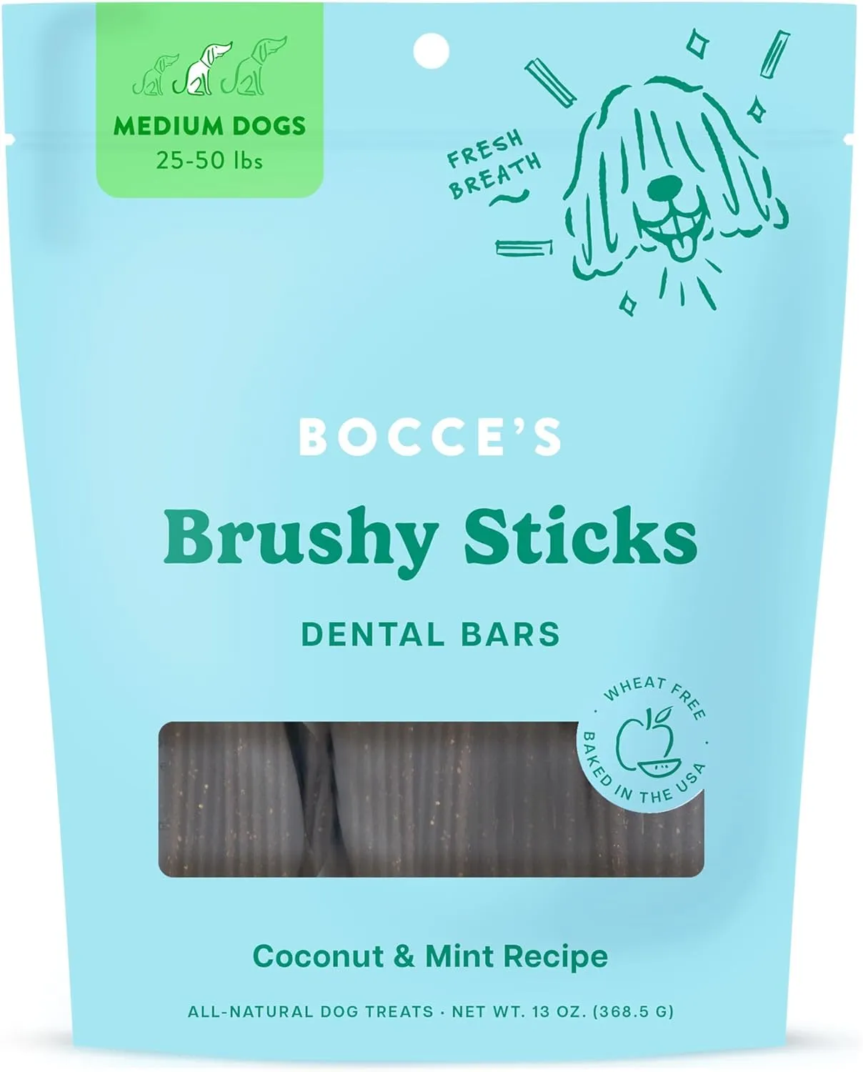 Bocce's Dailies Brushy Sticks Dental Treats