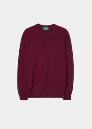 Brisbane Geelong Wool Jumper in Claret - Regular Fit