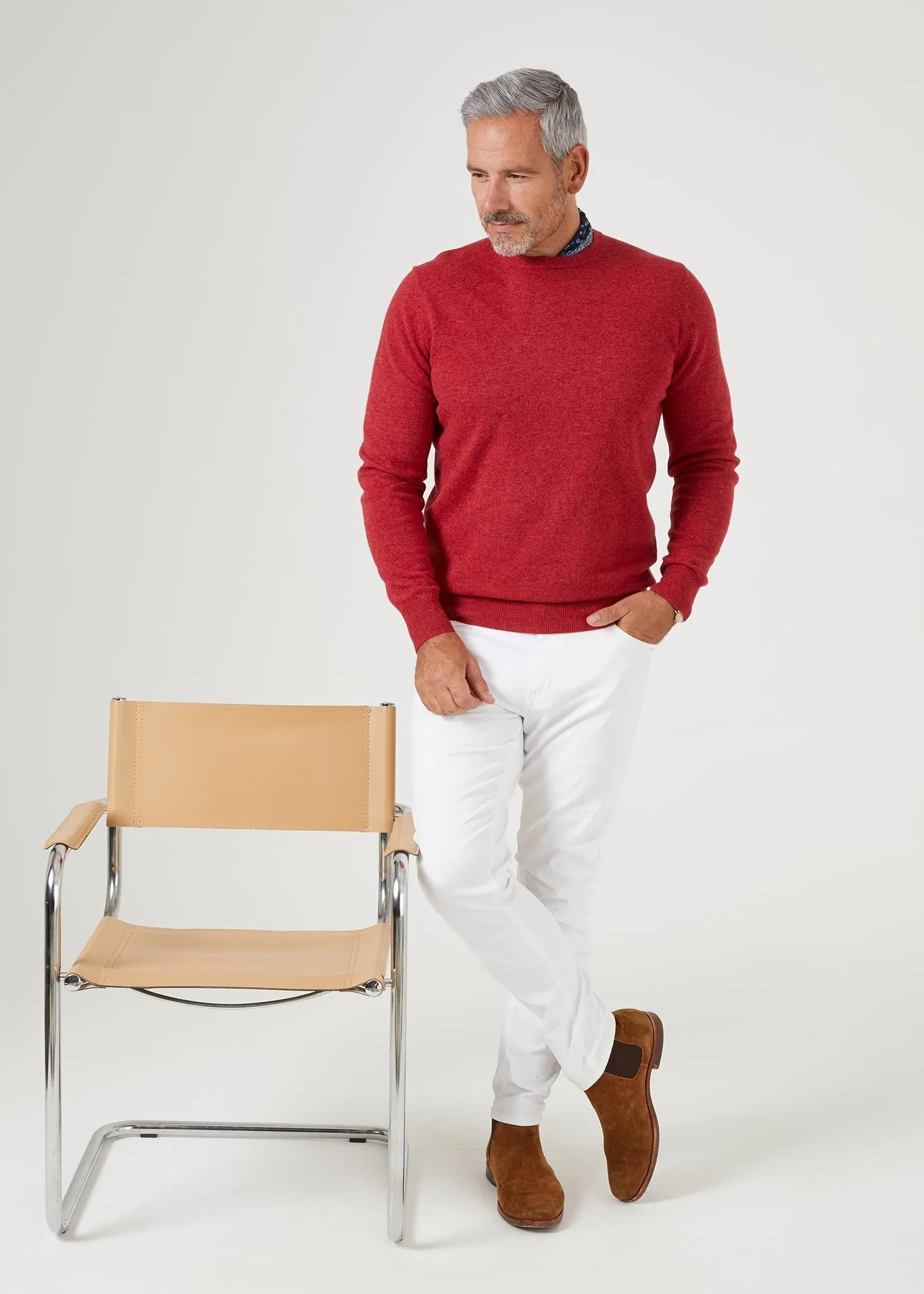 Brisbane Geelong Wool Jumper in Poppy Melange - Regular Fit