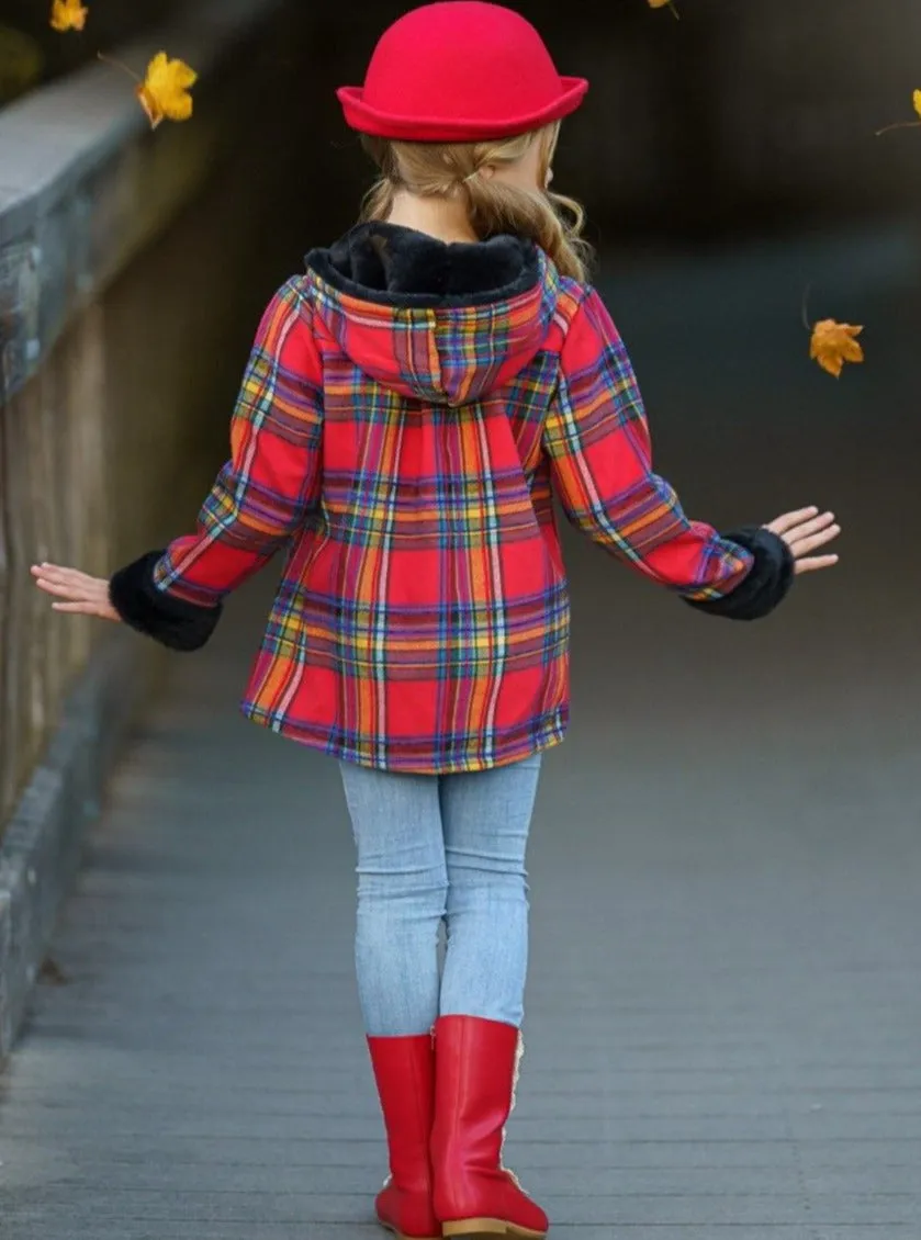 Bundled Up Love Plaid Hoodie Coat