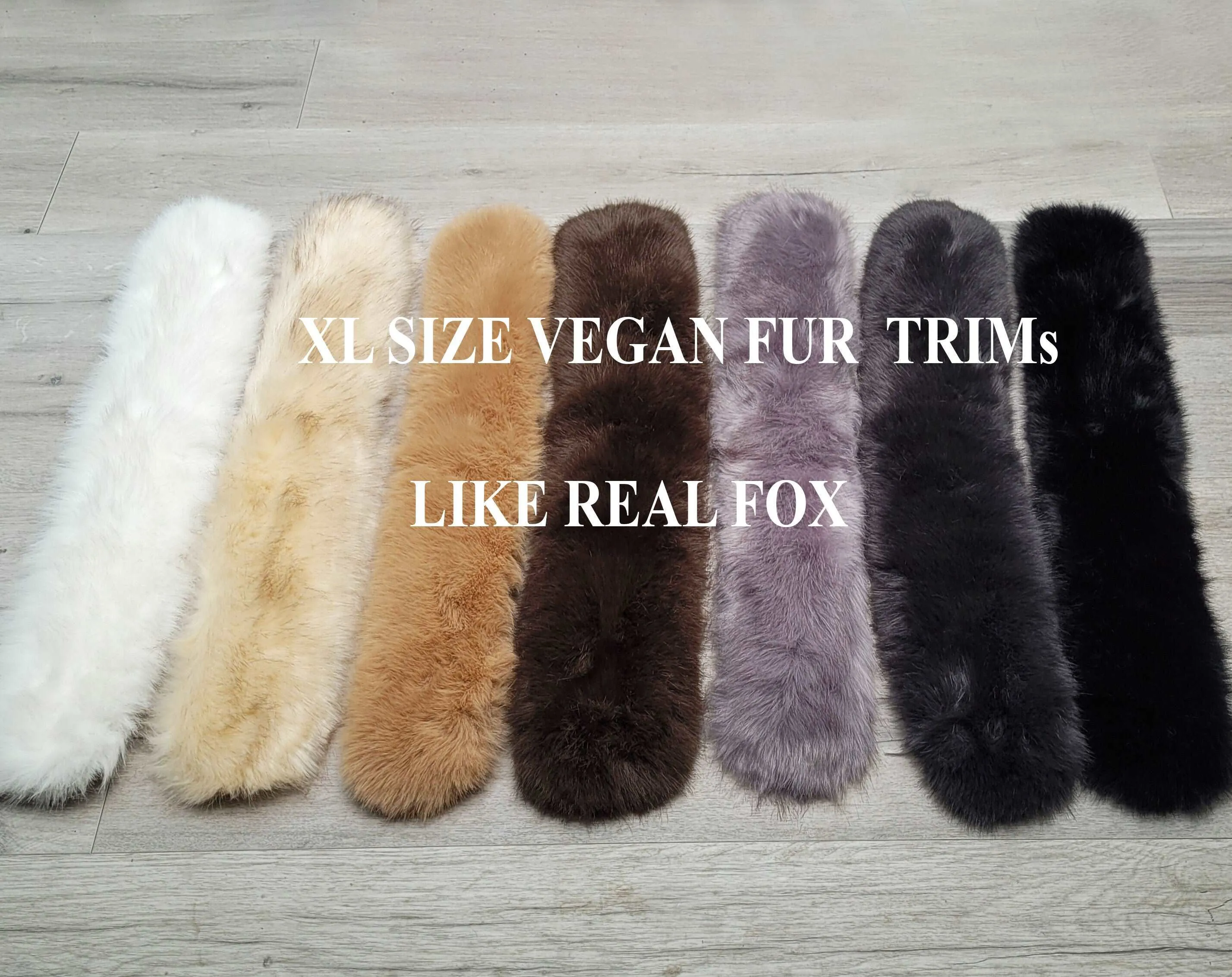 BY ORDER Extra Large Faux Fur Vegan Trim Hood 70 cm, Large Faux Fur Collar Trim, Faux Fox Fur, Fur Ruff, Faux Fur Hood, Fur Jacket, Real Fox