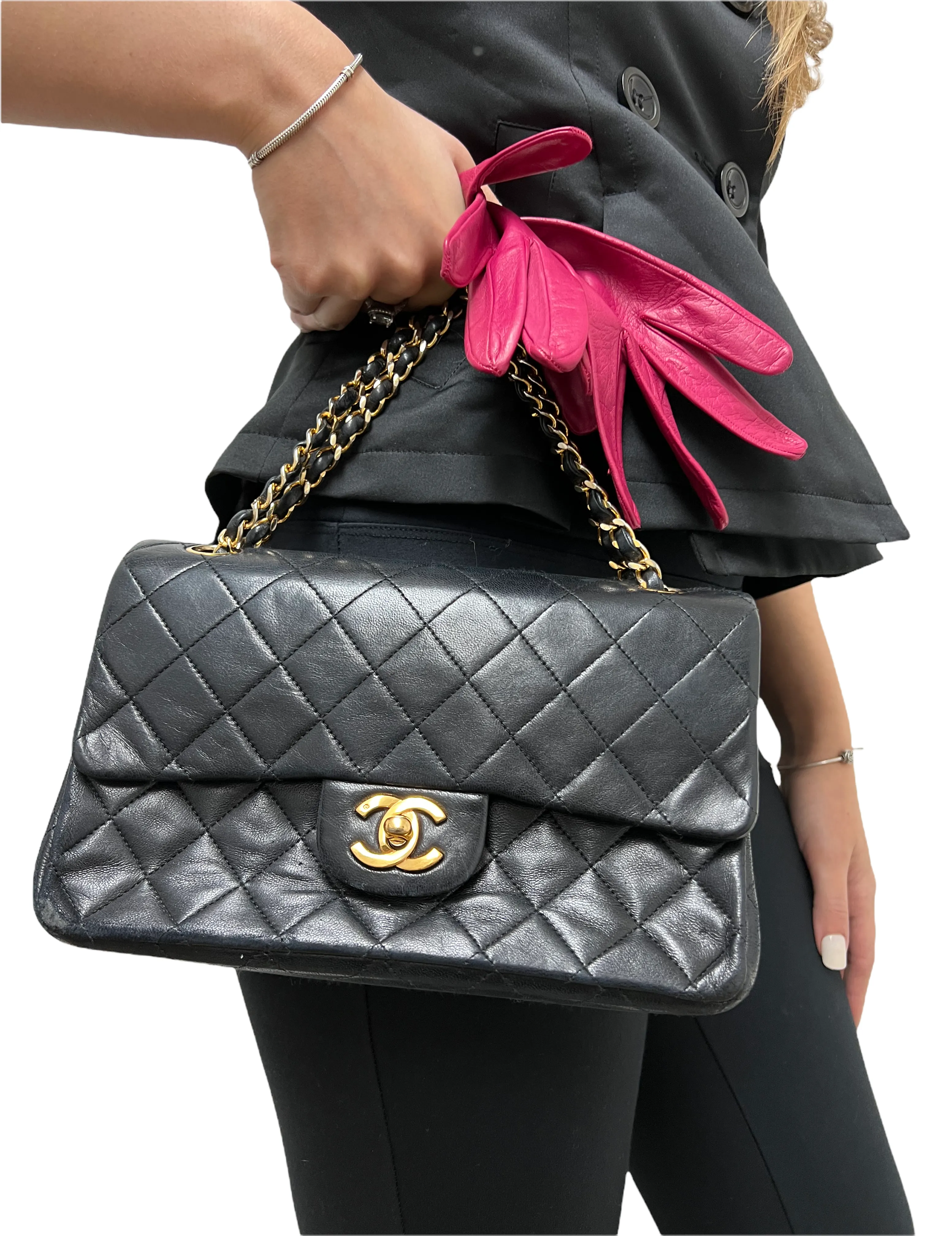 CL Vintage Quilted Lambskin Small Classic Double Flap Bag