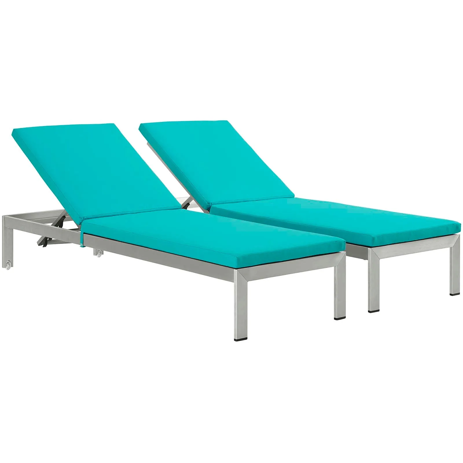 Coast Chaise with Cushions Outdoor Patio Aluminum Set of 2