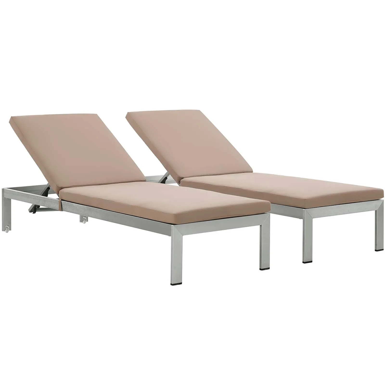 Coast Chaise with Cushions Outdoor Patio Aluminum Set of 2