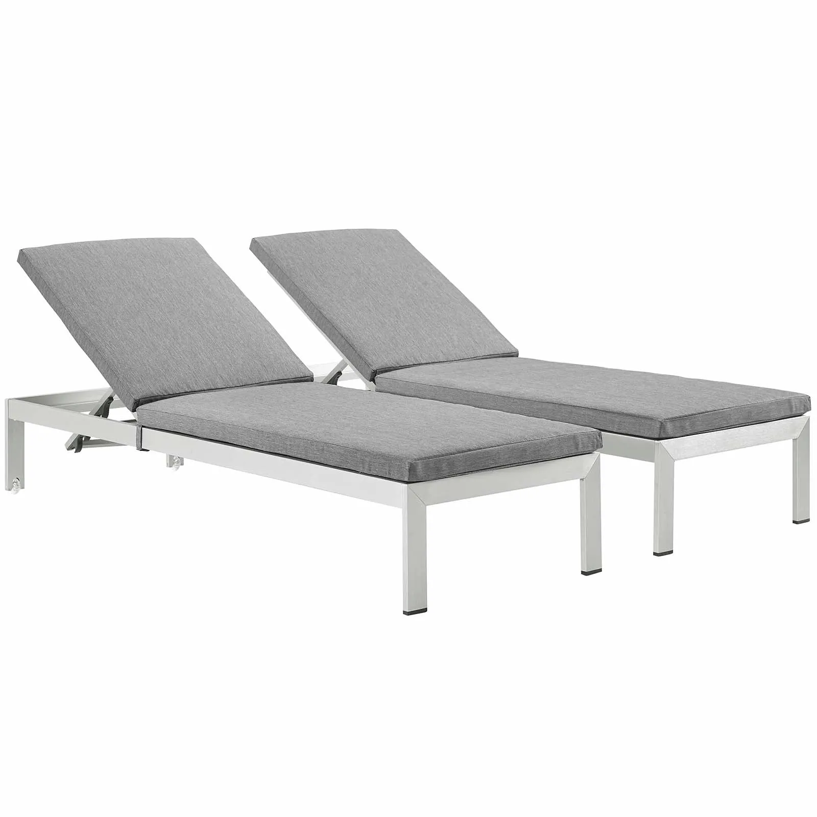 Coast Chaise with Cushions Outdoor Patio Aluminum Set of 2