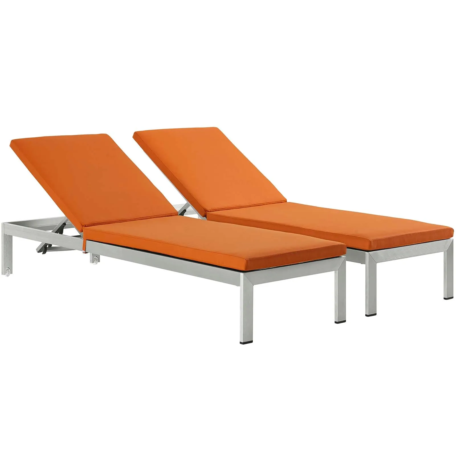 Coast Chaise with Cushions Outdoor Patio Aluminum Set of 2