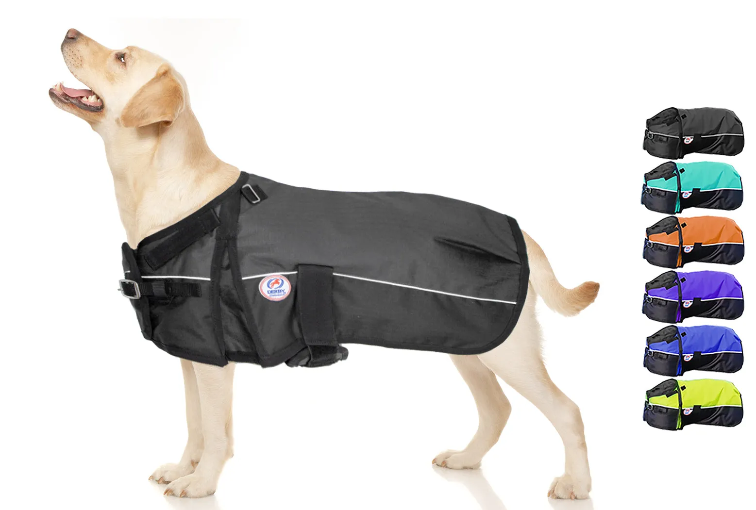 Derby Originals Adjust-to-Fit Horse-Tough Reflective 600D Waterproof Ripstop Nylon Winter Dog Coat 150g Polyfil with One Year Warranty