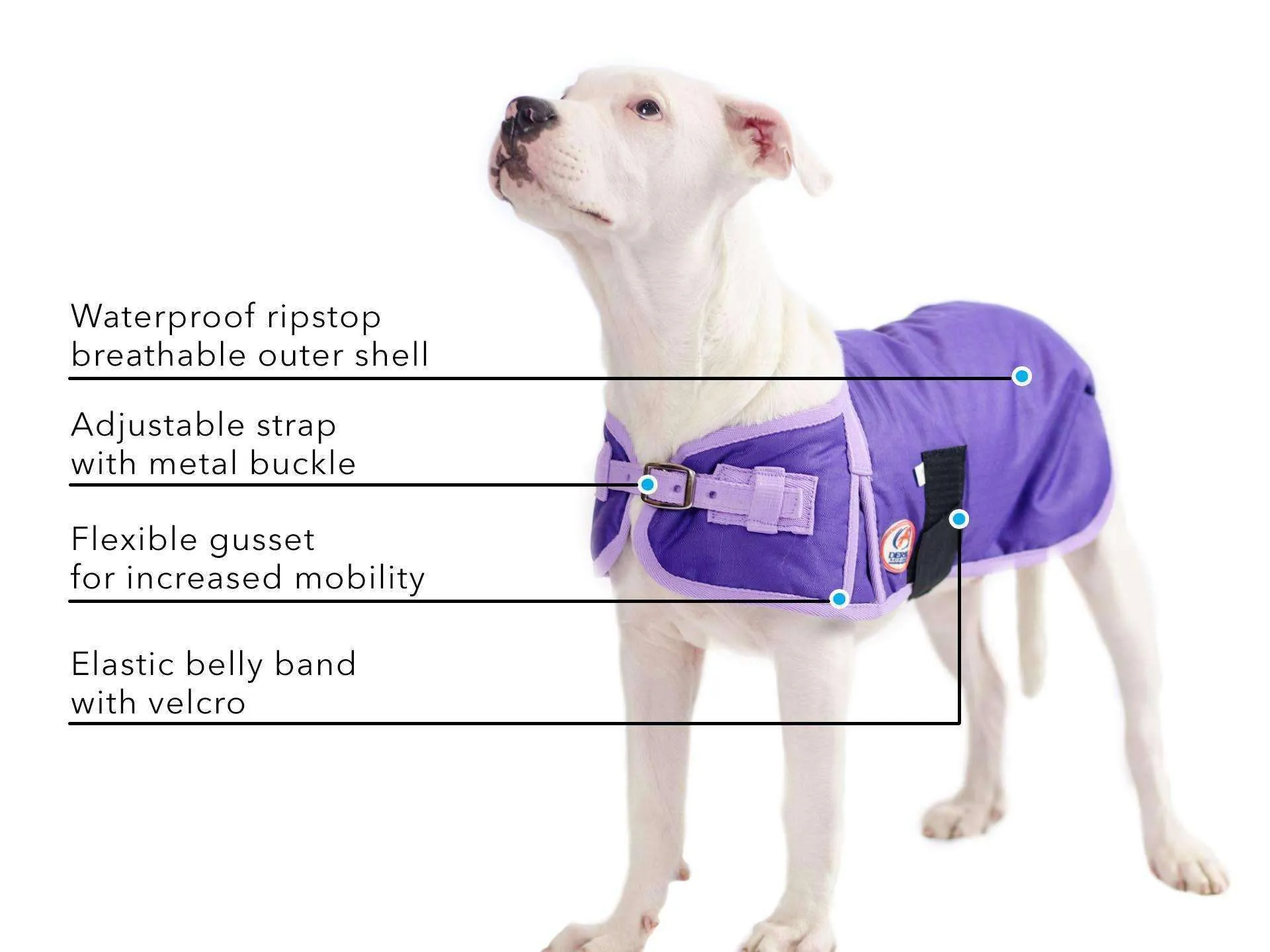 Derby Originals Solid Color Horse-Tough 600D Waterproof Ripstop Nylon Winter Dog Coat with One Year Warranty*