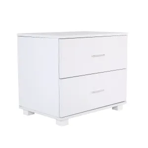 Durable 2-Drawer Bedside Table w/ Melamine Finish - La Bella