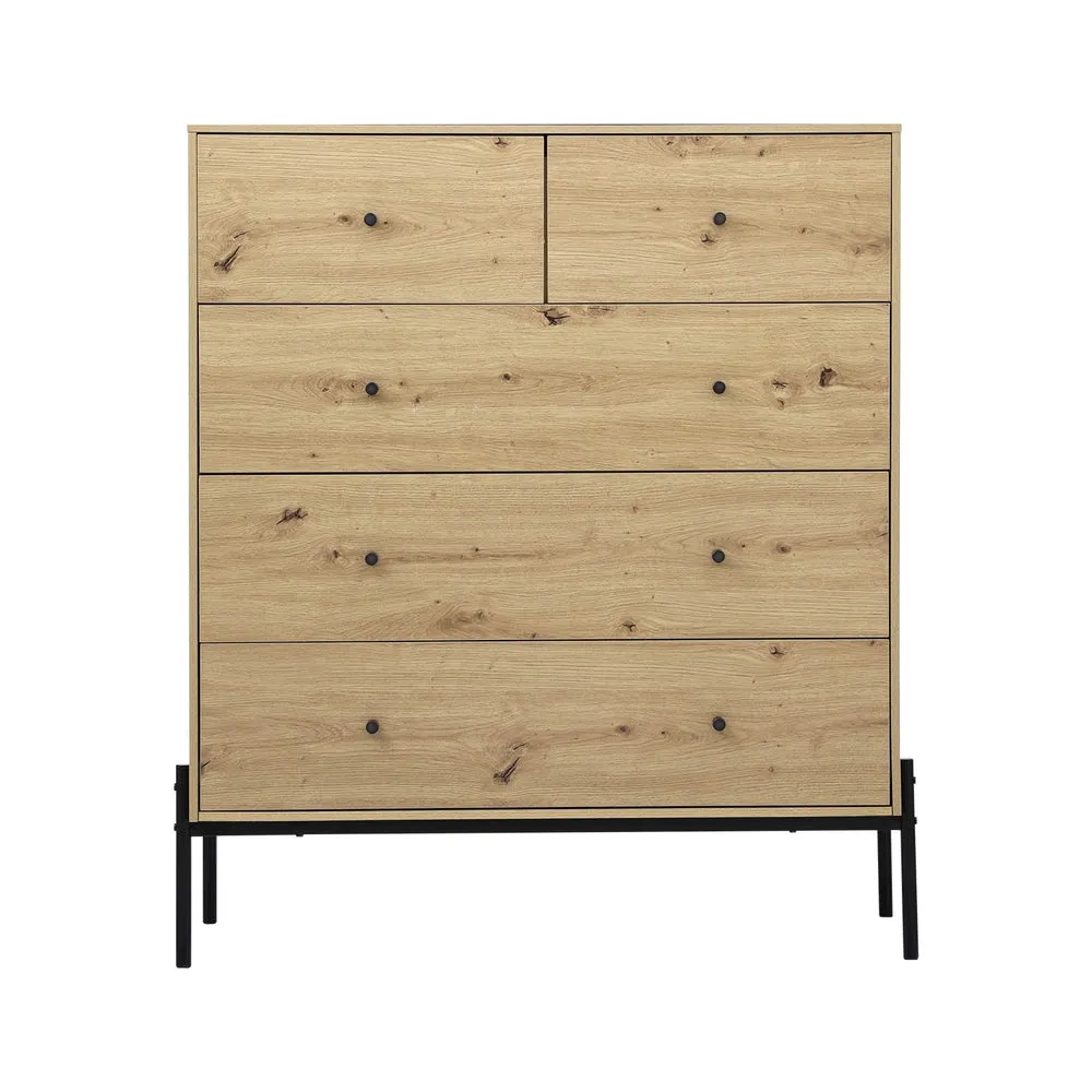 Durable 5-Drawer Chest with Industrial Style - Artiss ARNO