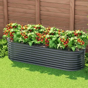 Durable Galvanized Raised Garden Bed 240x80x56cm - Greenfingers