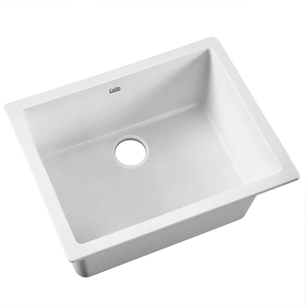 Durable Granite Composite Kitchen Sink 61X47CM - Cefito