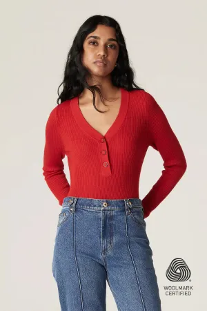 ELSA MERINO JUMPER | Tomato Red