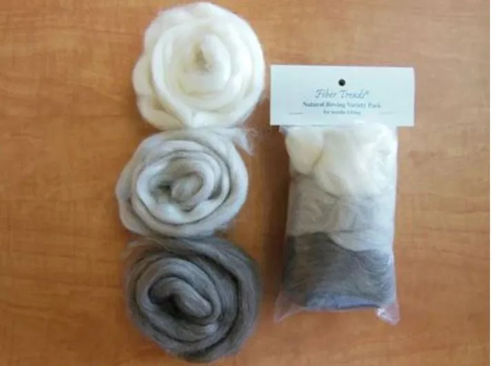 Fiber Trends Roving for Felting: Natural Roving Variety Pack