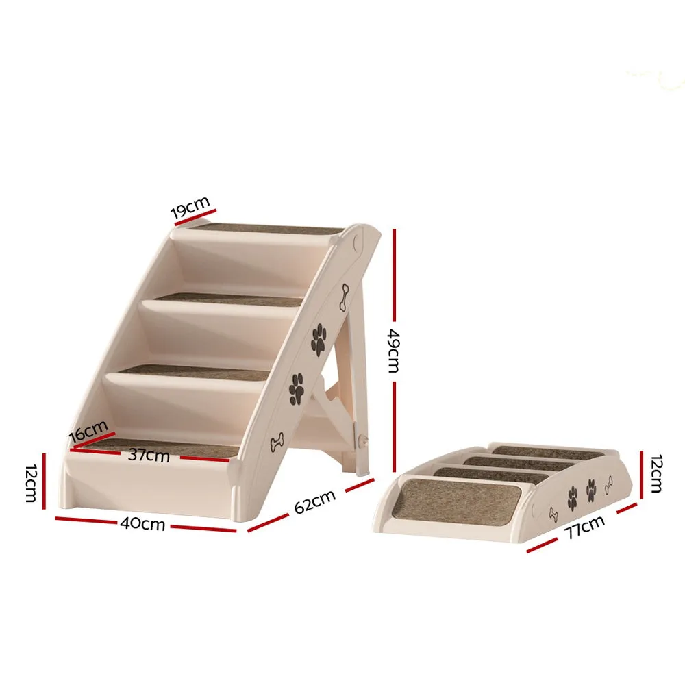 Foldable Dog Ramp Steps for Car Bed Sofa, Durable, Non-Slip, i.Pet