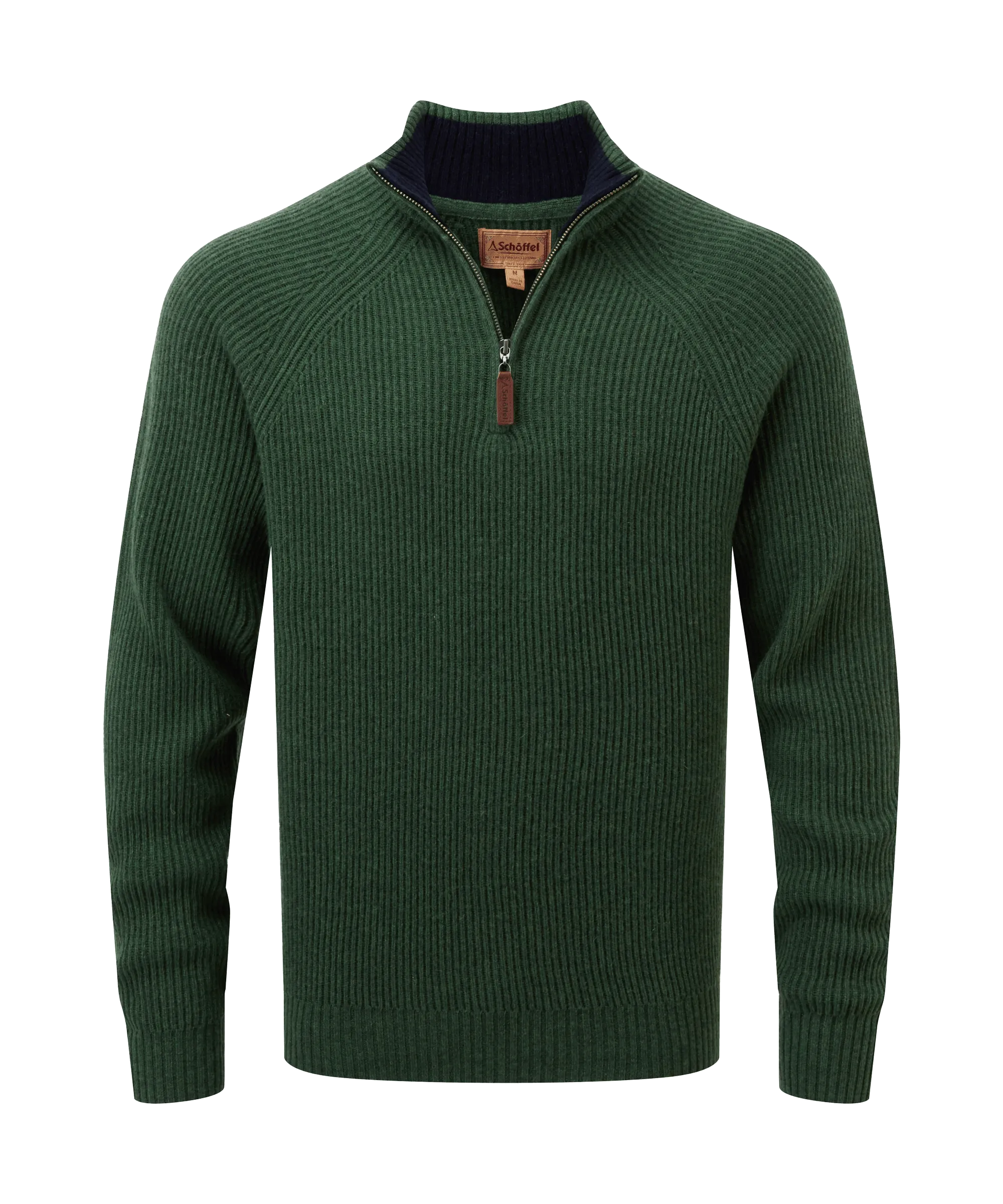 Forres Lambswool Quarter Zip Jumper - Evergreen