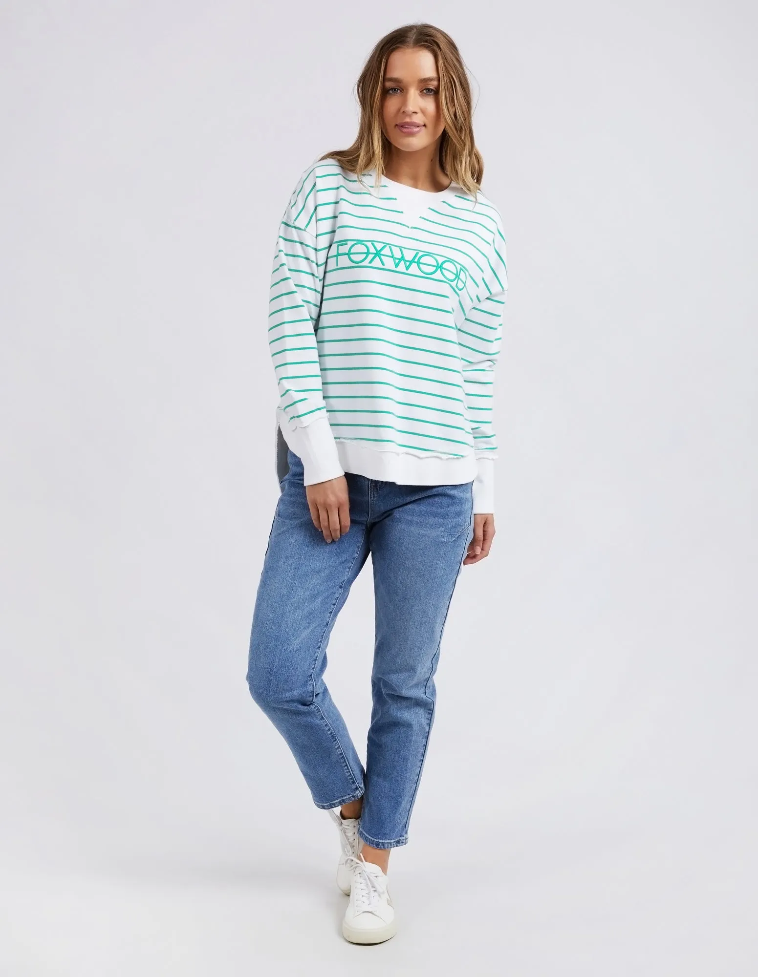 Foxwood - Simplified Stripe Crew - Green