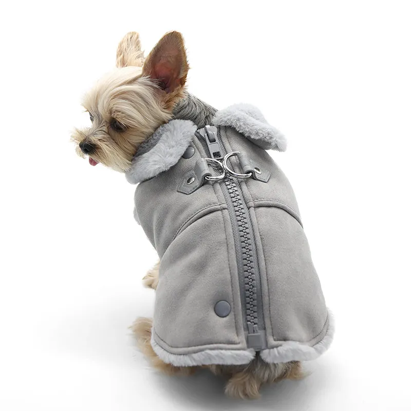 Furry Runner Dog Coat Grey