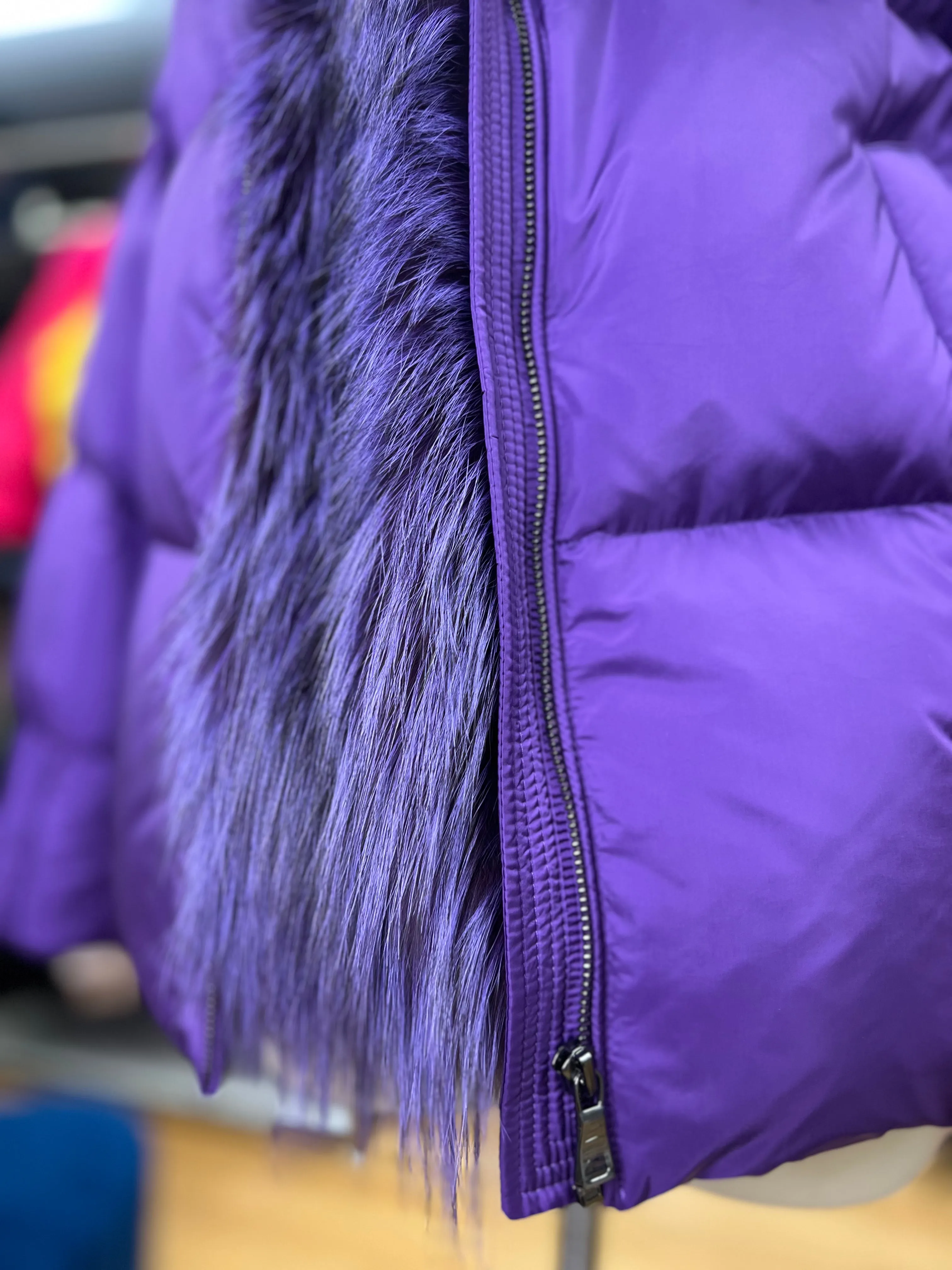 Genuine Silver Fox Fur Down Fill Parka