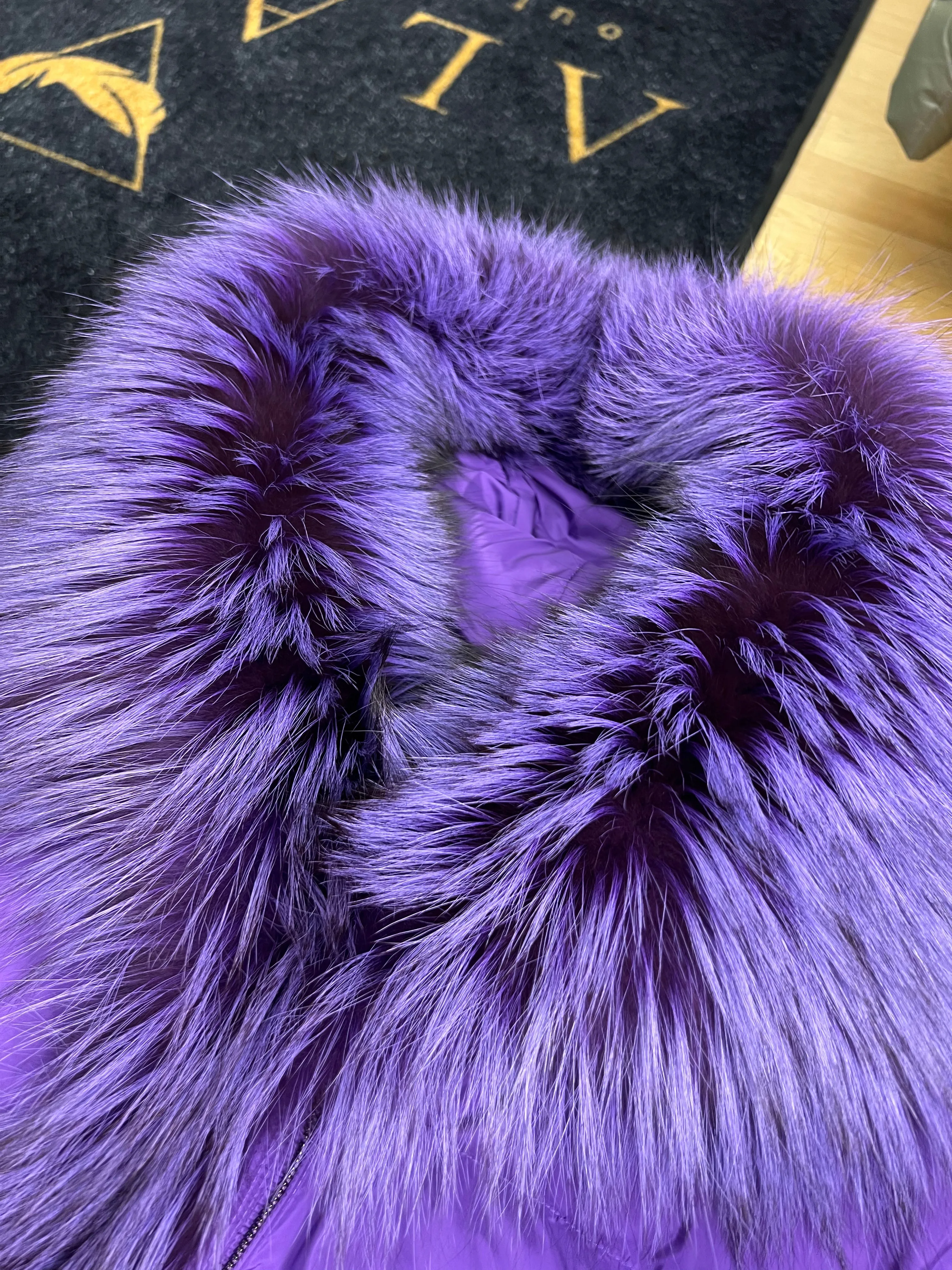 Genuine Silver Fox Fur Down Fill Parka