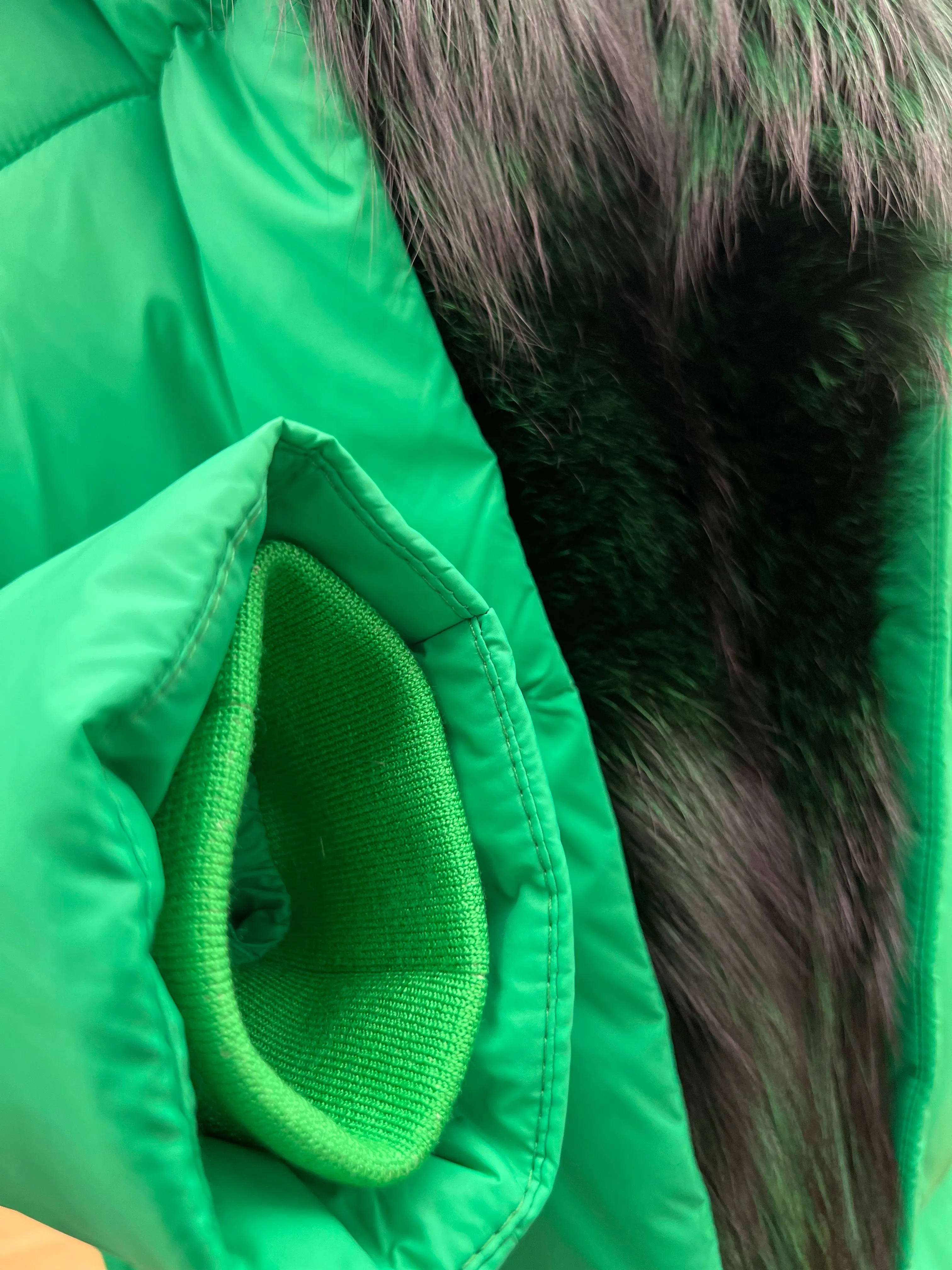 Genuine Silver Fox Fur Down Fill Parka