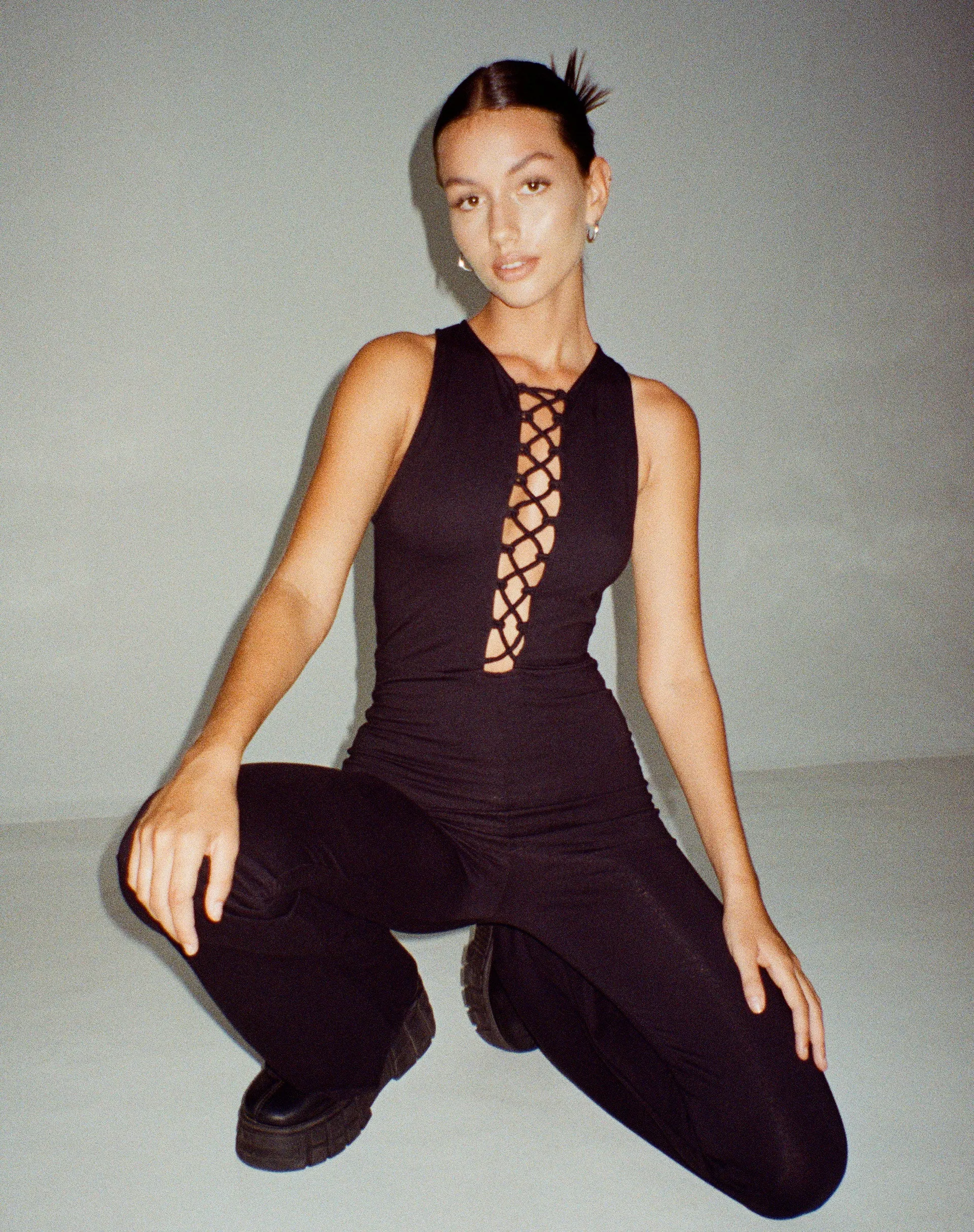 Ginevra Jumpsuit in Lycra Black