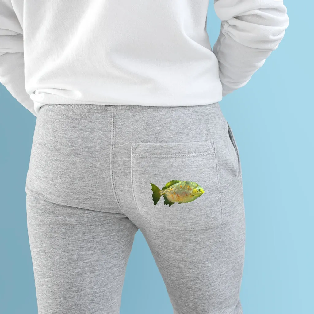 Green Fish with Specs Premium Fleece Joggers