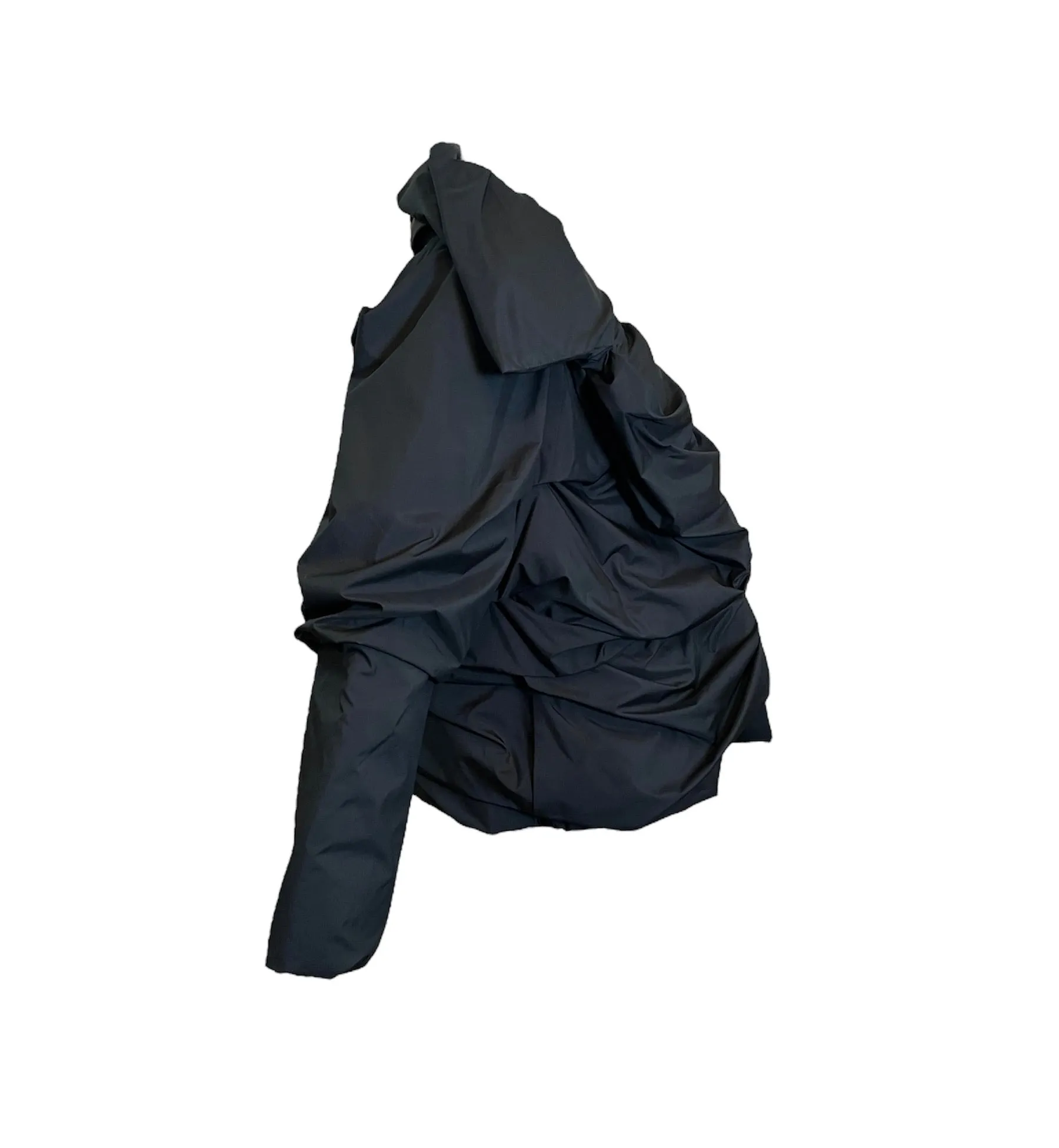 Issey Miyake Y2K Black Nylon Ruched Puffer Jacket