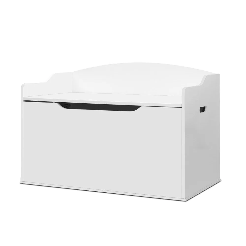 Kids Storage Bench & Toy Box, Durable MDF, White – Keezi