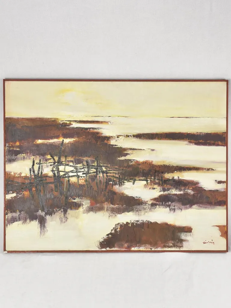 Landscape painting of La Camargue. Michel Trinquier (1931 - ) 35¾" x 46½"