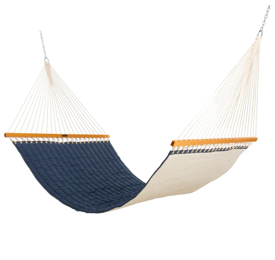 Large Quilted Sunbrella Fabric Hammock - Sunbrella Spectrum Indigo