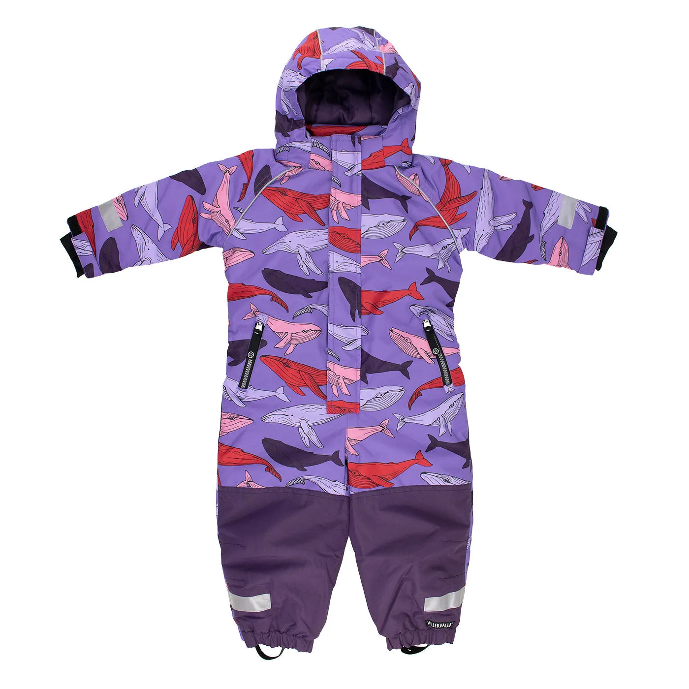 Lilac Whale Print Winter Overall