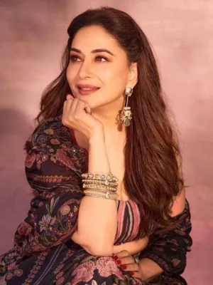 Madhuri Dixit In Gold Plated Silver Statement Kada